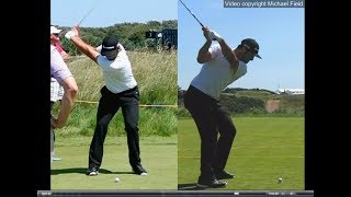 Jon Rahm golf swing  Long Iron faceon amp downtheline July 2017 [upl. by Andryc]