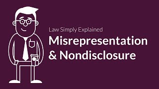 Misrepresentation and Nondisclosure  Contracts  Defenses amp Excuses [upl. by Ingeborg]