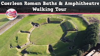 CAERLEON ROMAN BATHS amp AMPHITHEATRE WALES  Walking Tour  Pinned on Places [upl. by Ettevad]