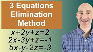 Solving Systems of 3 Equations Elimination [upl. by Jorin]