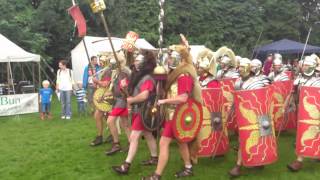 Roman Reenactment at the Amphitheatre in Caerleon Marching In [upl. by Daisy]