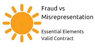 Fraud vs Misrepresentation  Other Essential Elements of a Valid Contract  CA CPT  CS amp CMA [upl. by Eelahc]